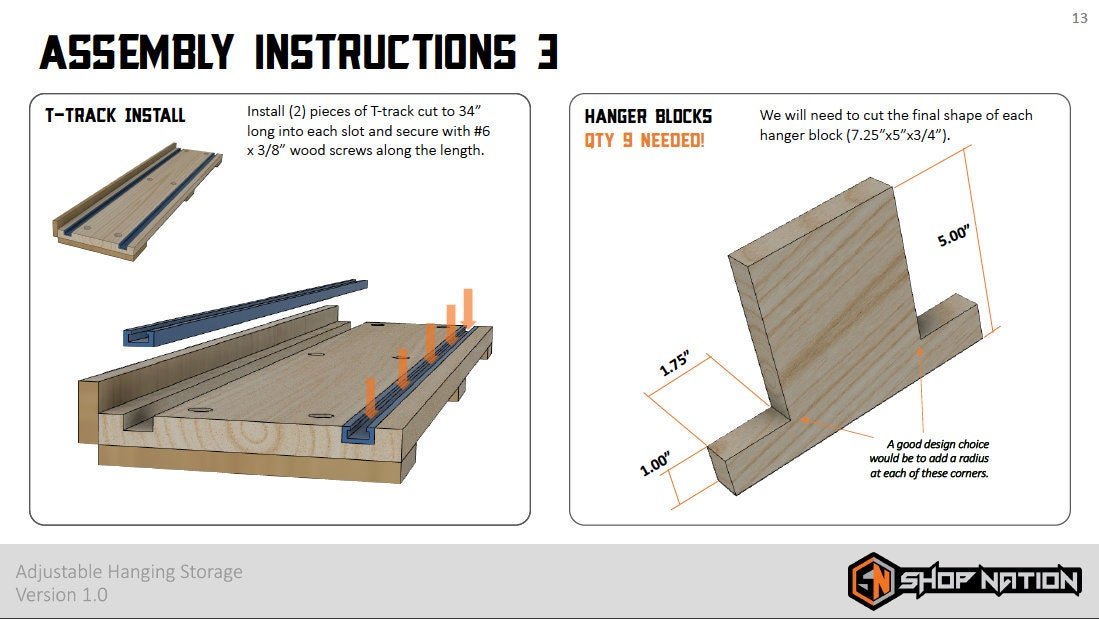 Adjustable Hanging Tool Storage Digital Build Plans - Shop Nation Store